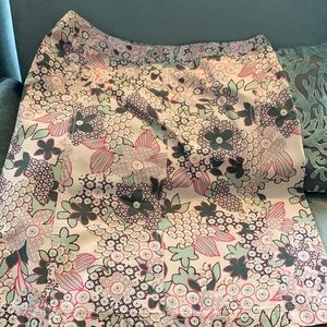 Max Mara Floral Twill Cotton Skirt,10